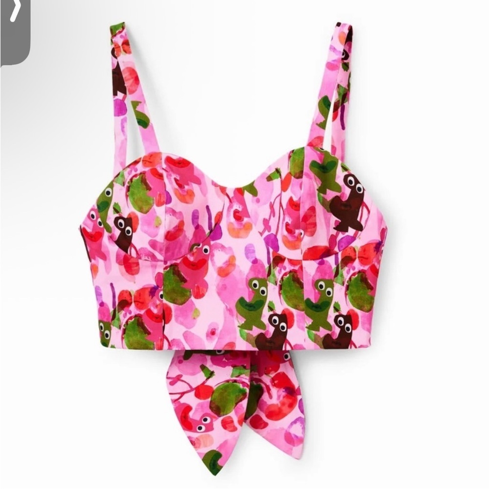 NWT RARE Desigual Christian Lacroix Corset Top Multicolor Print – Size Large